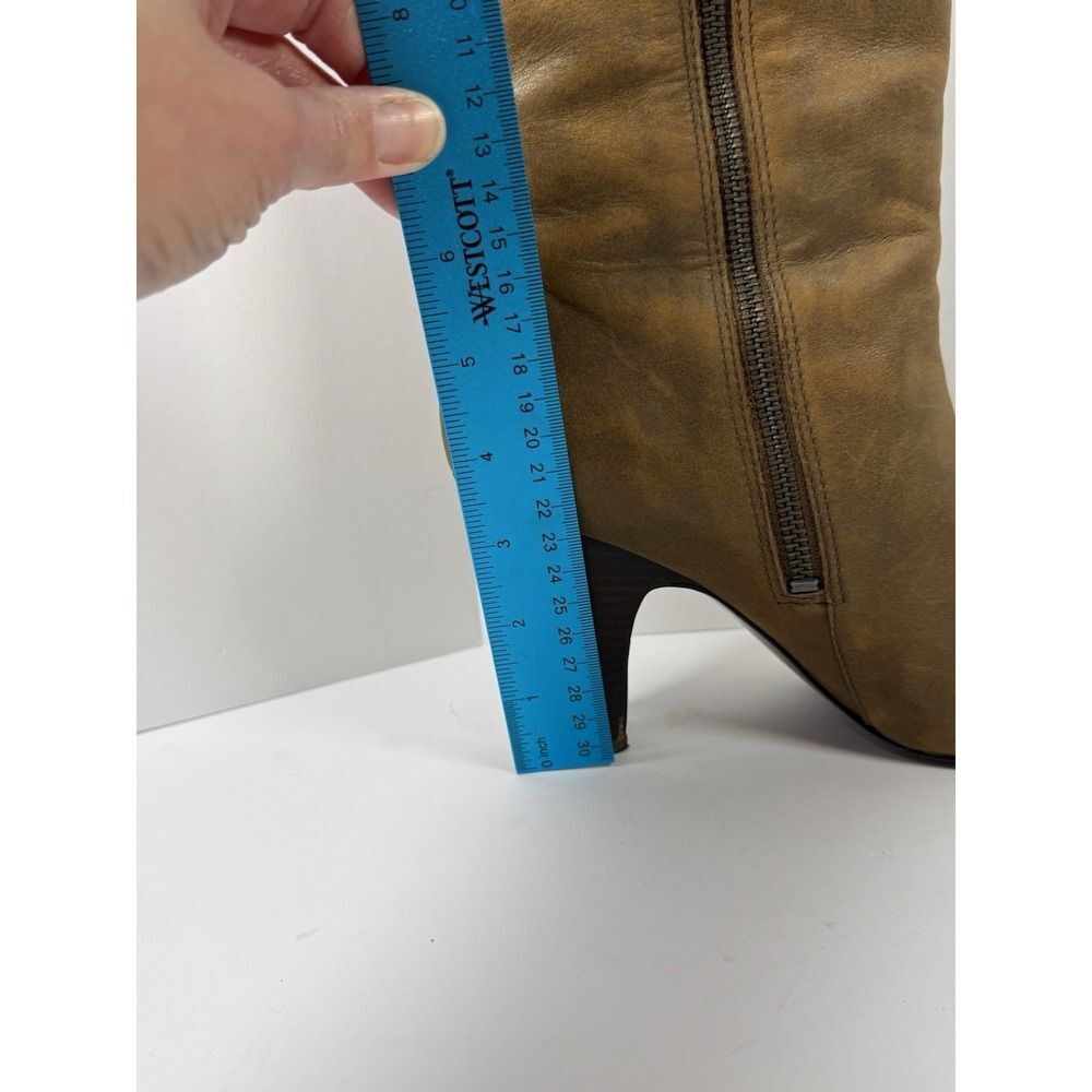 Fossil Tall Leather Riding Boots Brown Zip Classic Knee Western Academia Women 8 - Picture 12 of 16